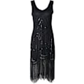 Pikkukuva 1 / 3: Mekko Great Gatsby Teemajuhlat Paljetit Hapsut Vintage Mekko Musta Black 4XL