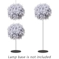 Miniatyrbillede 4 af 5: Fjerlet Skærm til Loftslampe, Fluffy Lampeskærm til Bordlampe og Gulvlampe, Soveværelse Diameter 30cm, Grå