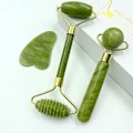 Miniatyrbilde 1 av 5: 3-delt Ansiktsmassasje Krystallrulle Jade Roller Stein Naturlig