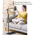Miniatyrbillede 4 af 9: Gulvstativ til tablet-telefoner op til 13 tommer Black one size