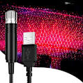 Miniatyrbillede 1 af 5: Rødt USB-drevet stjernelys til bil, hjem, soveværelse ... Red one size