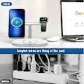 Miniatyrbillede 4 af 6: 3 - 1 Qi Ladestation til iPhone, Apple Watch, AirPods White one size