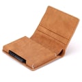 Miniatyrbillede 1 af 2: Brun RFID - NFC-beskyttelse læder tegnebog med seddel kortholder Brown one size