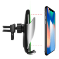 Miniatyrbillede 4 af 8: Trådløs Qi oplader bilholder 10W med automatisk låsning Black one size