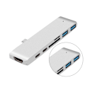 Miniatyrbild 6 av 6: USB C Hub Thunderbolt 7 i 1 med 1 USB C Hane Silver