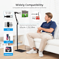 Miniatyrbillede 9 af 9: Gulvstativ til tablet-telefoner op til 13 tommer Black one size