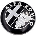 Miniatyrbillede 2 af 4: 2X Sort 74mm Alfa Romeo Hood emblem med hætte Black one size