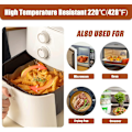 Miniatyrbillede 4 af 7: 50 stk. 20x4,5 cm Air Fryer Bagepapir Ark Former runde Engangspapir Brown one size