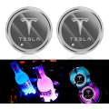 Miniatyrbild 1 av 4: 2X Tesla logo Led bottenplatta till mugghållare Silver one size