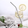 Miniatyrbillede 2 af 3: 8X rustfrit stål halm med renser + opbevaringspose Silver one size