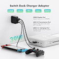 Miniatyrbillede 7 af 8: MultiHub Kompatibel med Nintendo Switch 3 i 1 Docksæt EU-version Black