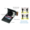 Miniatyrbillede 4 af 4: Brun RFID - NFC beskyttelse læder tegnebog kortholder 6stk kort Brown one size