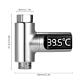Miniatyrbillede 3 af 8: LED-termometer til bruserarmatur, LED-termometer til bruserarmatur Silver one size