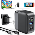 Miniatyrbillede 8 af 8: MultiHub Kompatibel med Nintendo Switch 3 i 1 Docksæt EU-version Black