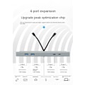 Miniatyrbilde 9 av 9: Dokkingstasjon for Tesla modell 3/Y 2x USB A 2X USB C Transparent