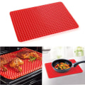 Miniatyrbillede 1 af 6: Non-Stick silikone ovnmåtte, pyramideformet sund madlavning. Red one size