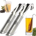 Miniatyrbillede 1 af 5: 2x Te-si rør i rustfrit stål mesh tea infuser Metal look one size