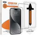 2-Pack Skärmskydd kompatibel med iPhone 15 Pro Max – Monteringsram Transparent one size