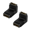 Miniatyrbillede 1 af 2: 2x HDMI-adapter 19-polet hun / hun vinklet Black