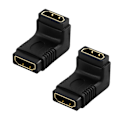 Pikkukuva 1 / 2: 2x HDMI-sovitin 19-napainen naaras / naaras kulmikas Black
