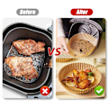 Miniatyrbillede 2 af 7: 50 stk. 20x4,5 cm Air Fryer Bagepapir Ark Former runde Engangspapir Brown one size