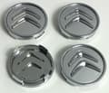 Cit02- 60MM 4-pack Centrumkåpor Citroen Silver one size