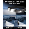 Pikkukuva 5 / 7: Monitoiminen otsalamppu juoksuun, kalastukseen, retkeilyyn... 230° leveä 5 valo Black one size