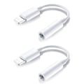 Miniatyrbilde 1 av 5: 2x Lyn til 3,5 mm adapter for BT-hodetelefoner White one size