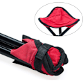 Miniatyrbillede 3 af 5: Udendørs Tripod Skammel Bærbar Foldbar Lille Tripod Canvas Stol til Vandreture, Camping, Fiskeri, Picnic (Rød)