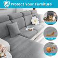 Miniatyrbild 5 av 5: Soffaöverdrag, Universal Stretch Soffaöverdrag L-Form, Hörnsoffaöverdrag För 1/2/3 Sitsplatser Soffa Kudde Skydd Överdrag Stor Enkelsits Överdrag