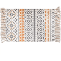 Miniatyrbild 5 av 5: Boho badrumsmatta, 2' X 3' Modern geometrisk Boho-matta, Bomulls vävda tofsar mattor, Maskintvättbar bohemisk matta badmatta