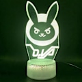 Miniatyrbilde 3 av 5: Overwatch Spillfigur Lampe, 3D Illusions nattlys, fjernkontroll Bordlampe, USB-lader belysning