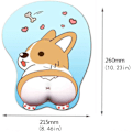 Miniatyrbillede 2 af 5: 3D Musmåtte med håndledsstøtte, Ergonomisk blød silikonegel Gaming Musmåtte, Sød Corgi Hund Anime Musmåtte til PC Bærbare computere