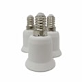 Miniatyrbild 2 av 5: LED-lampbasadapter Set om 3 - Vit - E14-bas till E27-bas