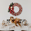 Miniatyrbillede 4 af 5: Julekrans, Kunstig Linned Juletræskrans, Hængende Julepynt, Kunstig Julekrans, Julekrans til Fordøren