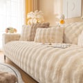 Miniatyrbilde 1 av 6: Tykke Kanin Plysj Sofadeksler 1 2 3 Seater, Sklisikre Sofadeksler, Morsomme Fuzzy Sofadeksler, Varme Fløyels Sofaputetrekk (70x70cm)