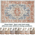 Miniatyrbilde 6 av 7: Vaskbar stue teppe med sklisikker bunn, mykt kort luv, stort stue teppe, retro orientalsk boho teppe, ikke-flassende tett teppe 80x160 cm