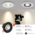Miniatyrbillede 2 af 5: 3x LED Downlights, 9W Cool White 6000Ky (Sort)