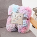 Miniatyrbillede 5 af 5: Tæppe 130x160cm, Super Varmt Regnbue Fleece Tæppe, Høj Kvalitets Kunstpels Tæppe, Blødt og Fluffy Tæppe, Sofatæppe, Sengetæppe