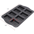 Miniatyrbillede 3 af 7: 2 Pak Mini Brødform - 8 Hullet Non-Stick Mini Brødform Brownie Kageform Brødforme Kulstofstål Bageform