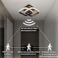 Miniatyrbillede 5 af 5: LED loftslampe med bevægelsessensor indvendigt, 22W varm hvid loftslampe, 24 * 20 * 9CM sensorlampe, velegnet til gange, garager, badeværelser