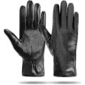 Miniatyrbild 1 av 6: Damhandskar i Läder - Varm Touchscreen-Vinterhandskar Dam PU-Läder Vantar Mjuk Fleecefodrad Hel Finger Vinterhandskar för Kvinnor Flickor