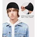 Miniatyrbillede 5 af 5: 2-pak Vinter Slouch Beanie Strikkede Huer til Mænd og Kvinder, Varm Fleeceforet Vinterhue, Unisex, Genanvendelig (One Size)