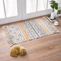 Pikkukuva 4 / 5: Boho-kylpyhuoneen matto, 2' x 3' moderni geometrinen boho-matto, puuvillasta kudottu hapsut, konepestävä boheemi matto kylpymatto