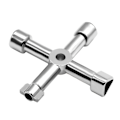 Miniatyrbillede 1 af 5: Multifunktionel 4-vejs Universal Trekantnøgle, Multifunktionel, Universal Krydsnøgle, til Elevatorer, Elektriske Skabe, Ventiler (Sølv)