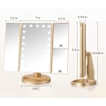 Miniatyrbillede 5 af 6: Folds Belyst Makeup Spejl, 1X/2X/3X Forstørrelse, 21 LED Lys Bord Spejl med Touch Skærm, 180 Justerbar Rotation