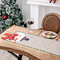 Miniatyrbillede 2 af 5: Julebordløber, Burlap Linned Snemand Dekoration (13x71in)