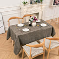 Miniatyrbild 2 av 6: Vattenavvisande Tvättbar Rektangulär Bordsduk i Faux Linne 55x55 Tum, Fruktgrå Grey