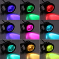 Miniatyrbillede 2 af 5: LED nedsænkelig projektør, RGB undervandslys, 10W sort