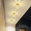 Miniatyrbillede 3 af 5: Gylden Moderne E27 Loftlampe Krystal Loftlamper Stuelamper Køkkenlamper Halvmonteret Loftlampe